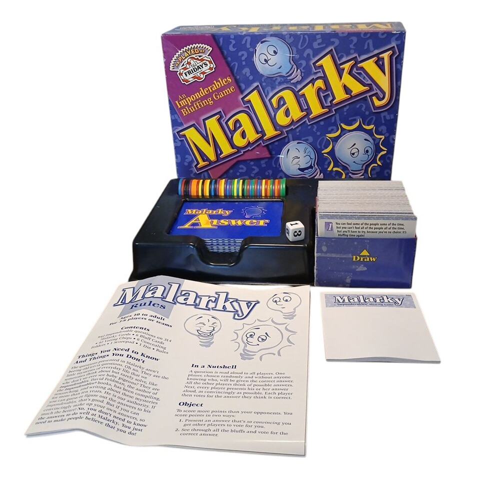 Malarky An Imponderables Bluffing Board Game Ages 10‎ to Adult 3 to 6 Players